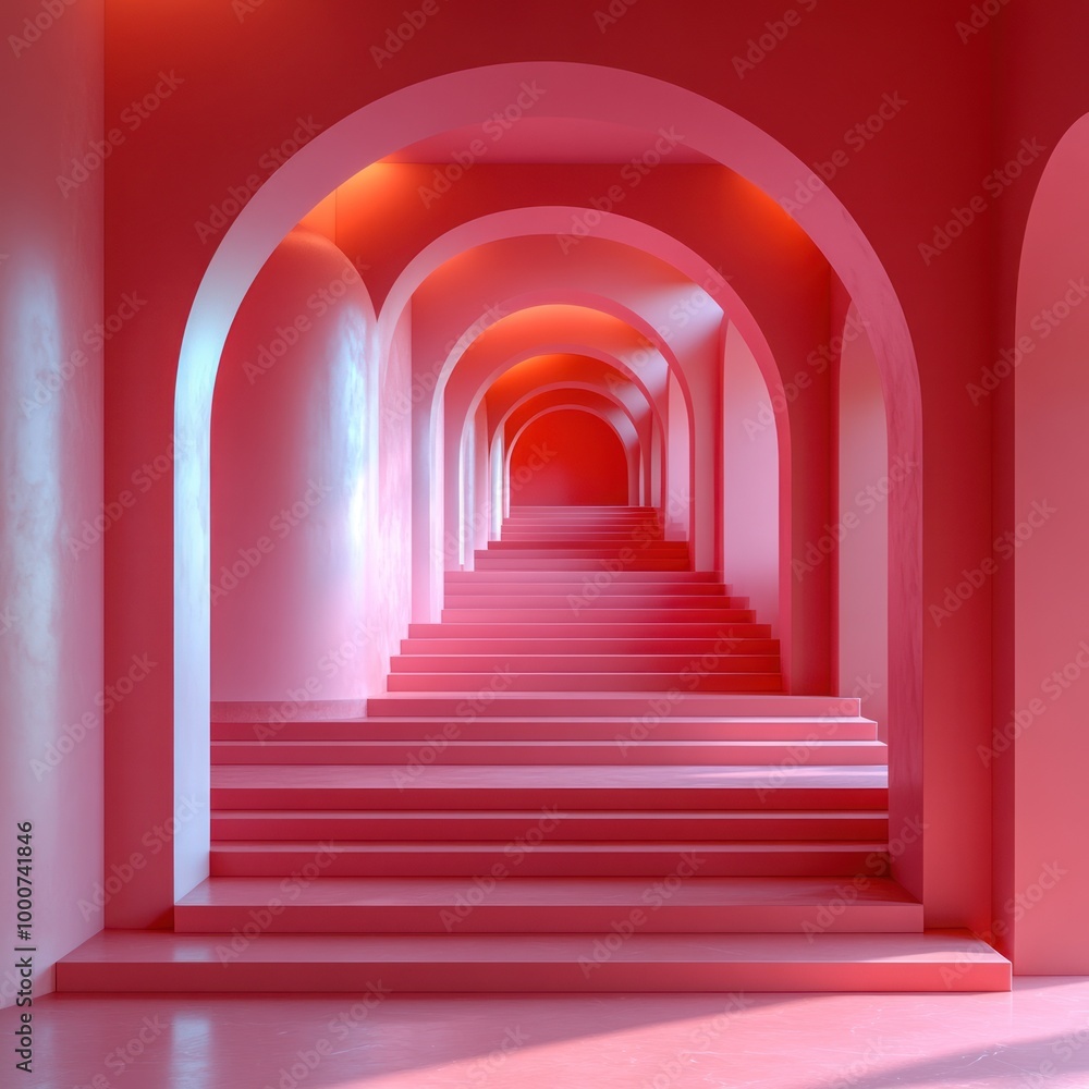 Pink Archway Staircase Pink Archway Staircase