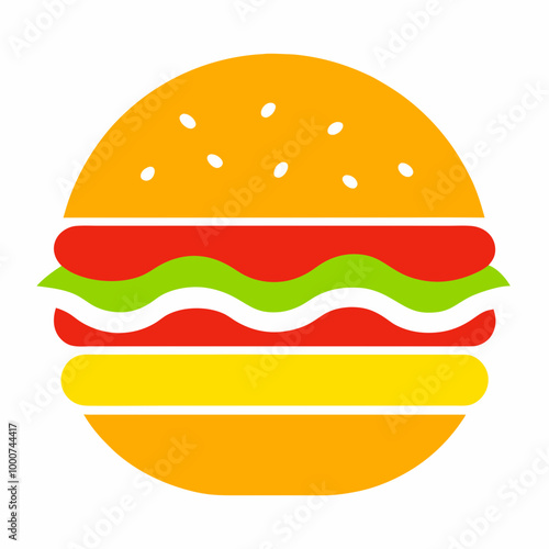 Burger logo vector illustration on white background