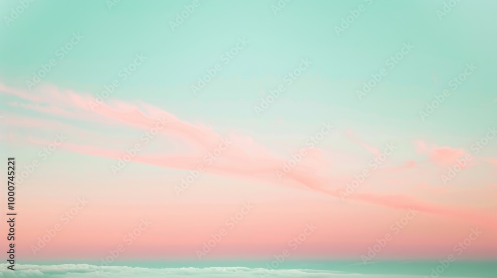 Fototapeta premium Soft pastel gradient with transitions between mint green and blush pink, perfect for a fresh and delicate aesthetic
