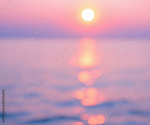 Blur image of abstract beautiful sea in summer background and bokeh light