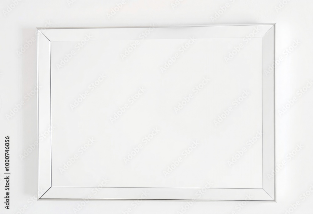 Rectangle mirror with a thin silver frame and beveled edges for Rectangle mirror with a thin silver frame and beveled edges for