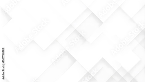 Obraz na płótnie Abstract white background with texture pattern, layered geometric triangle shapes, white and grey glossy squares abstract tech banner design w salonie