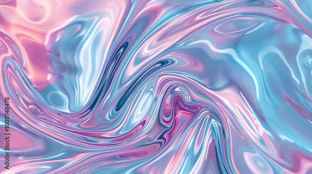 Swirling pink and blue chrome fluid design Swirling pink and blue chrome fluid design