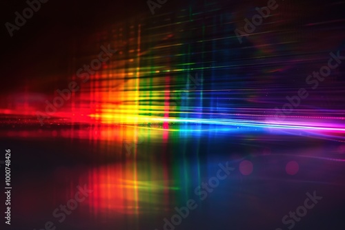 Blurry neon lights creating colorful abstraction