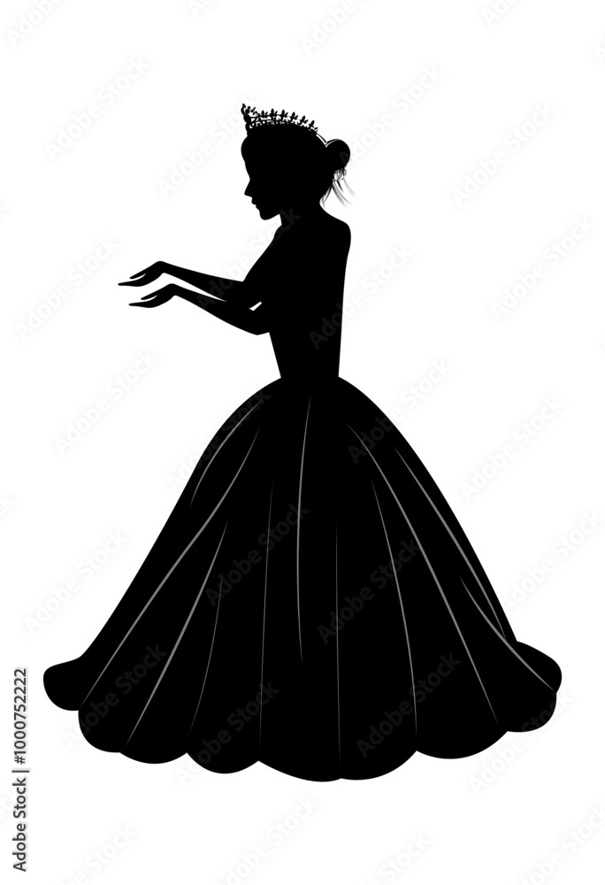 Fototapeta premium Cute Princess Silhouette