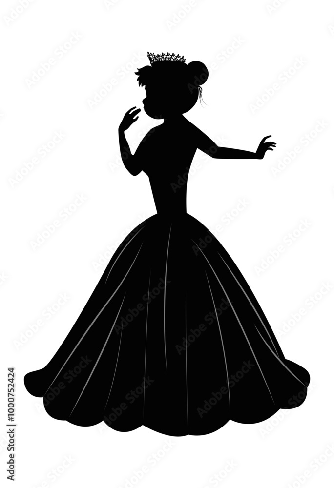 Fototapeta premium Cute Princess Silhouette