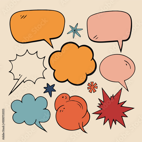 set of speech bubbles