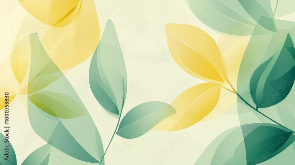 A leafy green background with yellow leaves A leafy green background with yellow leaves