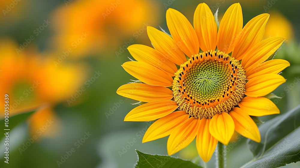 Vibrant sunflower blooms under bright sunlight in a lush green garden during summer