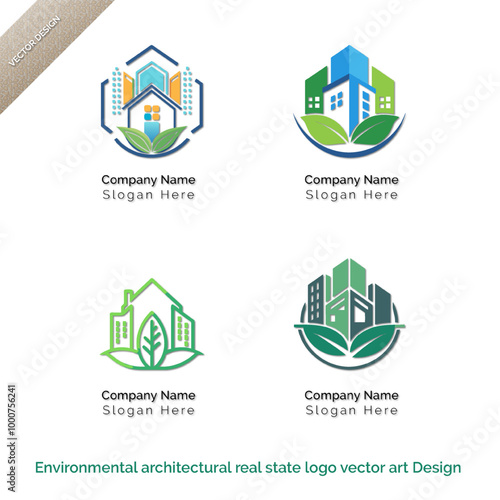 Eco Friendly Architecture Logo  Vector Art Design set