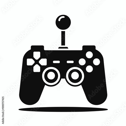 elegant black silhouette style joystick, Gamepad joystick virtual game controller video gaming esport monochrome black icon vector