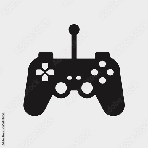 elegant black silhouette style joystick, Gamepad joystick virtual game controller video gaming esport monochrome black icon vector