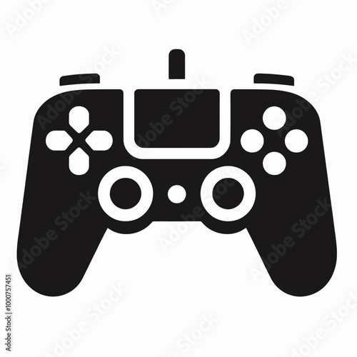 elegant black silhouette style joystick, Gamepad joystick virtual game controller video gaming esport monochrome black icon vector