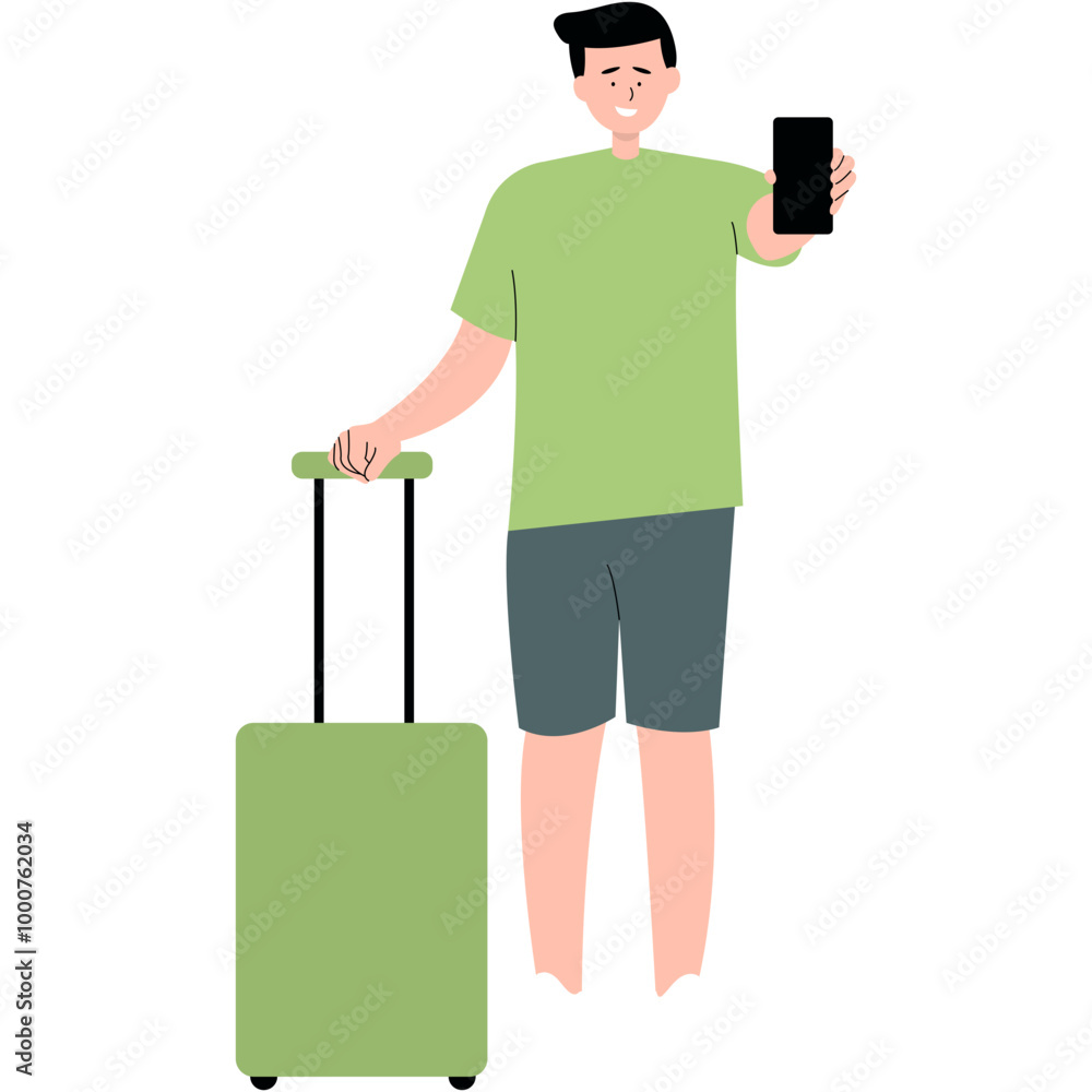 Traveler People Character on White Background. Flat Cartoon Illustration Traveler People Character on White Background. Flat Cartoon Illustration