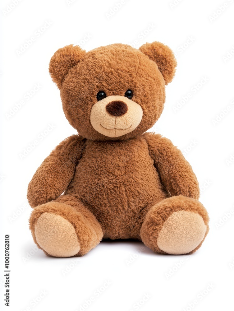 Fototapeta premium A brown teddy bear sitting on a white background