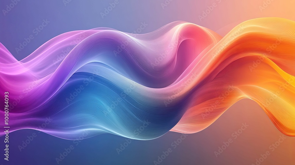 Abstract Wavy Lines in Gradient Colors Abstract Wavy Lines in Gradient Colors