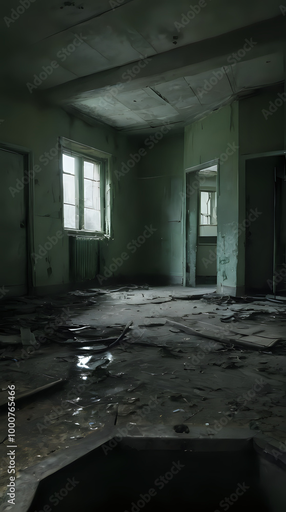 a room with a lot of debris on the floor a room with a lot of debris on the floor