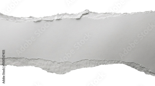 Torn Paper Edge Isolated on Transparent Background.