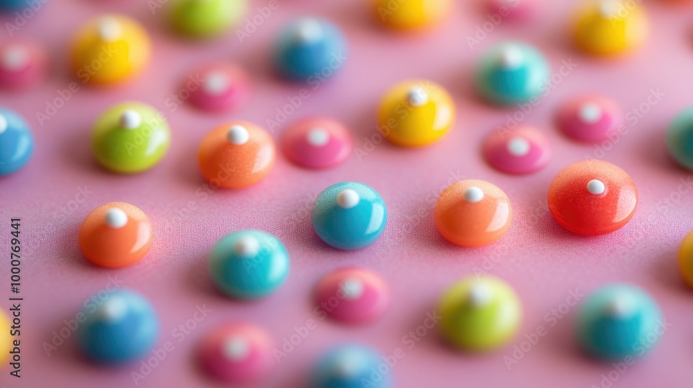 Macro shot of candy buttons on paper, each dot bursting with color and creating a whimsical pattern of childhood nostalgia Macro shot of candy buttons on paper, each dot bursting with color and creating a whimsical pattern of childhood nostalgia