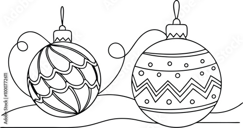 Christmas ornaments silhouette icon, vector illustration on white background.