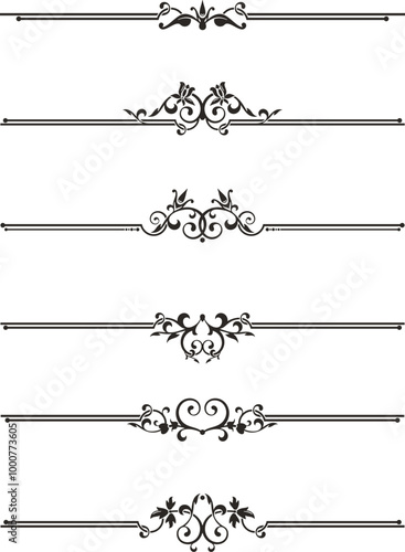 Exquisite ornamental rule lines vector set. Page decoration design elements in Oriental and Turkish style, great for greeting cards and wedding invitations.
