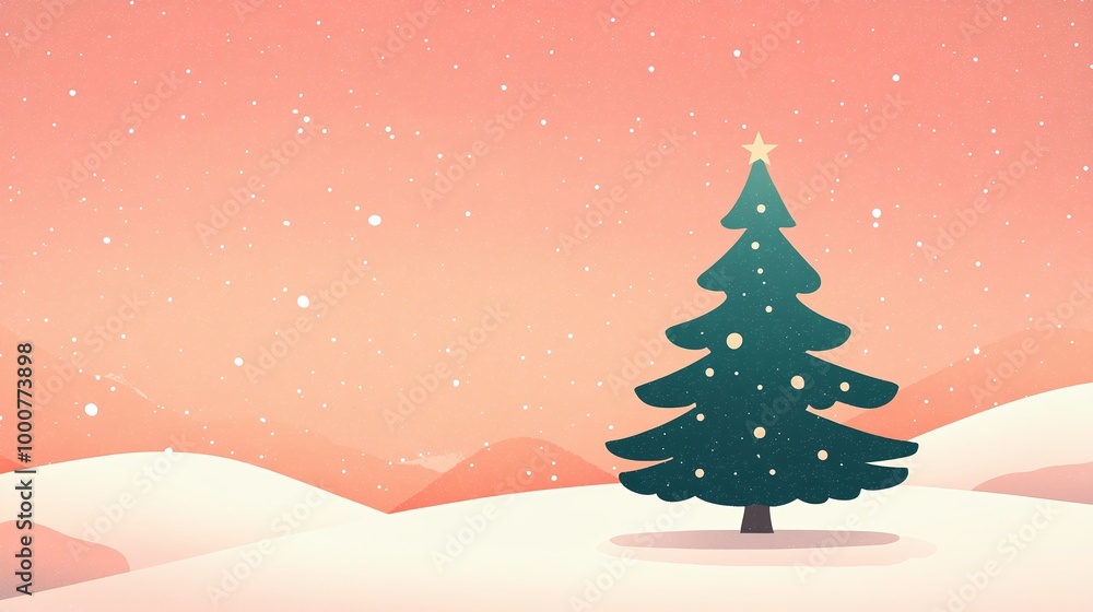 Green Christmas tree simple Christmas illustration Green Christmas tree simple Christmas illustration