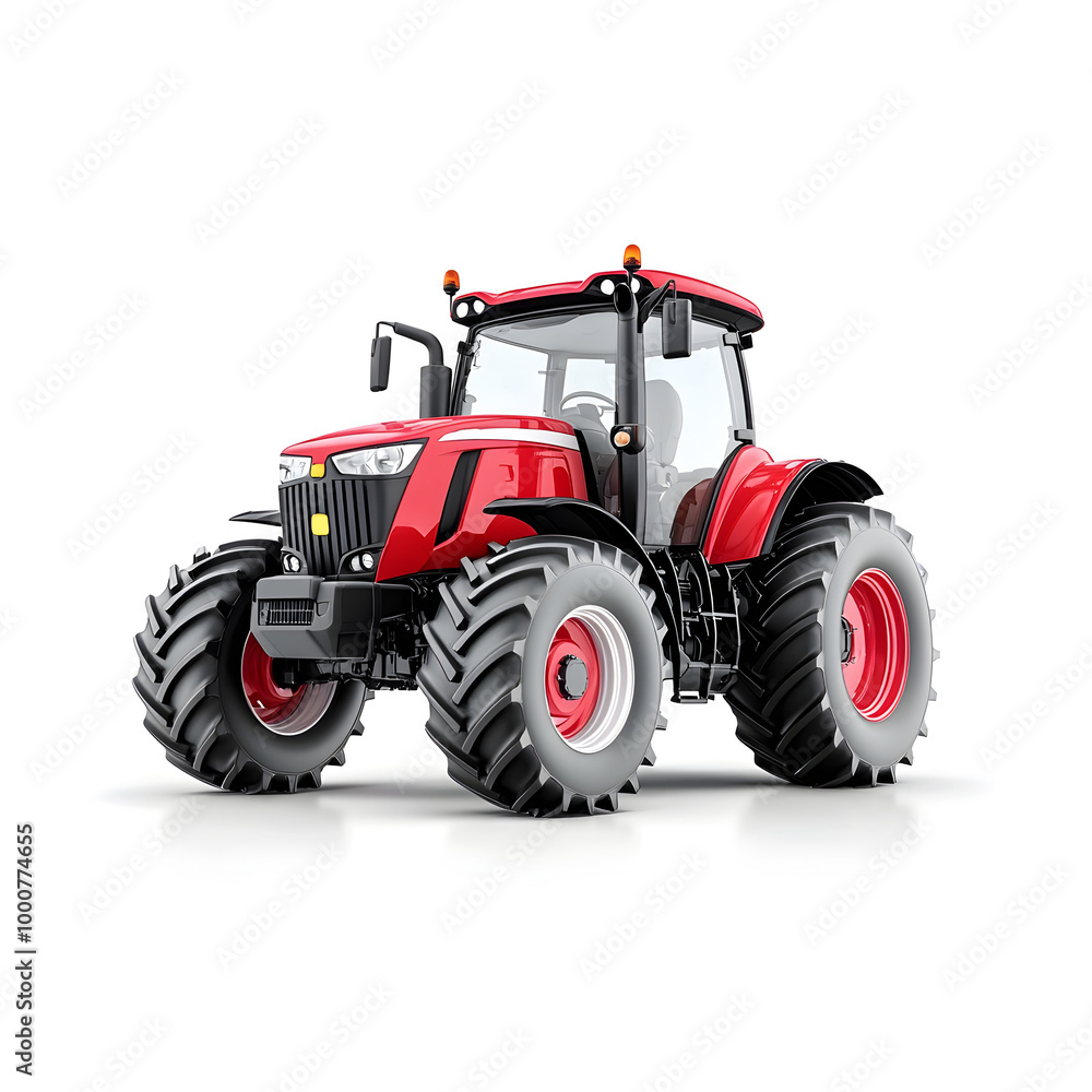 Agricultural Towing Tractor for Farming Isolated on White Agricultural Towing Tractor for Farming Isolated on White