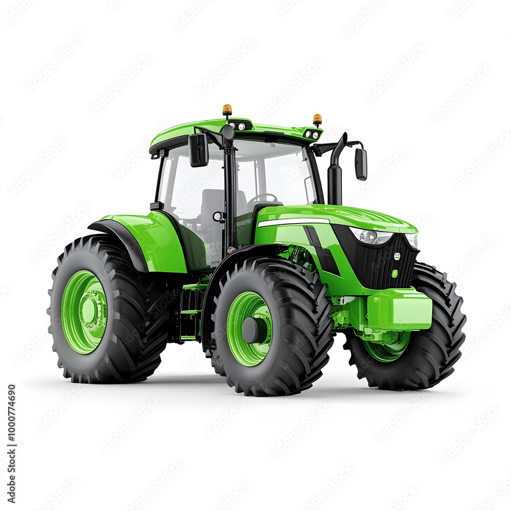 Macro Shot of a Perfect Green Agricultural Towing Tractor for Farming Macro Shot of a Perfect Green Agricultural Towing Tractor for Farming