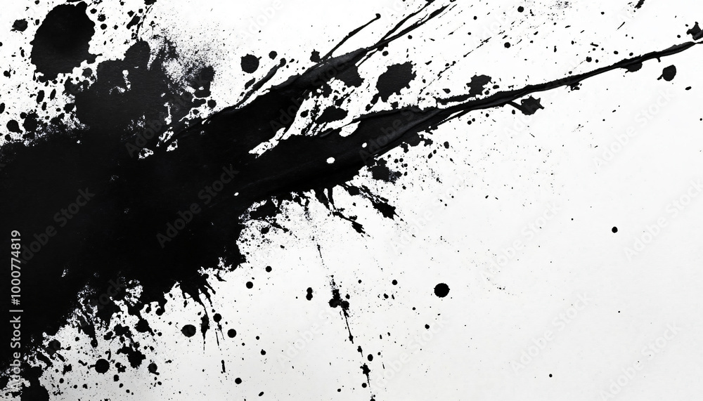 Random bursts and splatters of ink in black and white or vibrant colors, evoking a raw, artistic energy Random bursts and splatters of ink in black and white or vibrant colors, evoking a raw, artistic energy