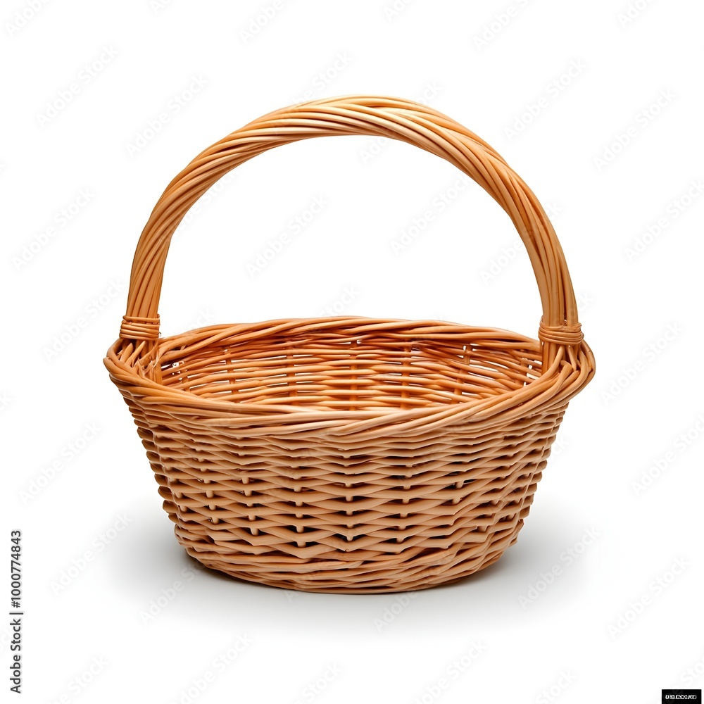 Perfect Wicker Basket Isolated on White Background Perfect Wicker Basket Isolated on White Background