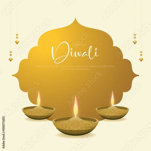 Happy Diwali Indian festival of lights, holiday Background, Diwali celebration greeting card, abstract vector illustration design.