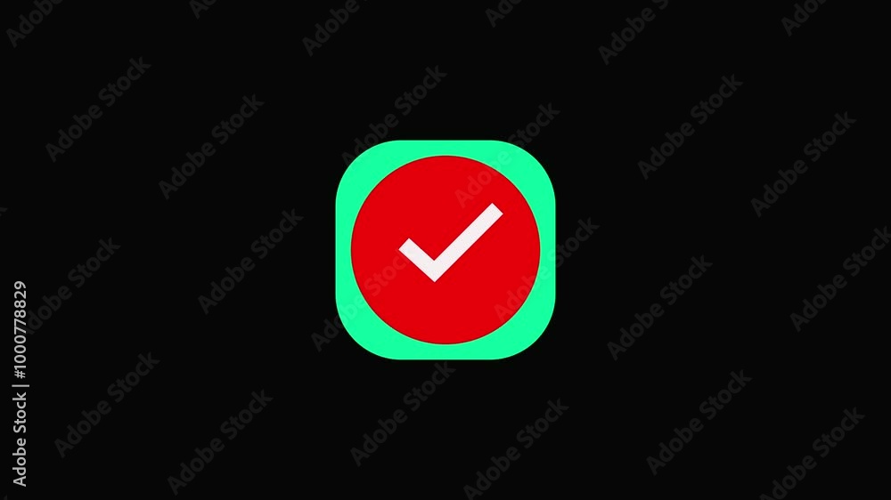 3d check mark animated on black background, 3d check mark animated on black background,
