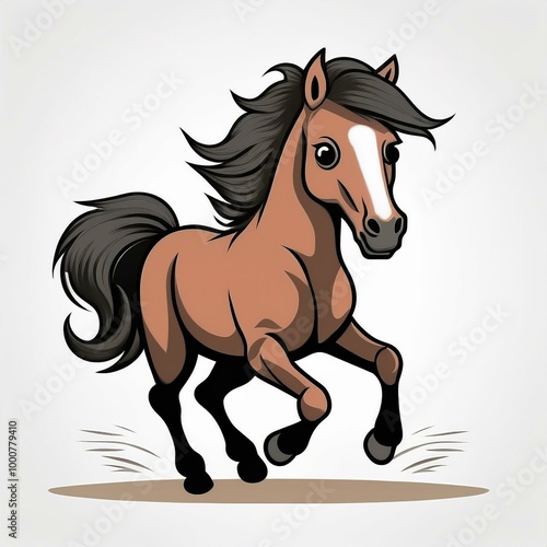 Wallpaper Mural funny cute running horse vector Torontodigital.ca