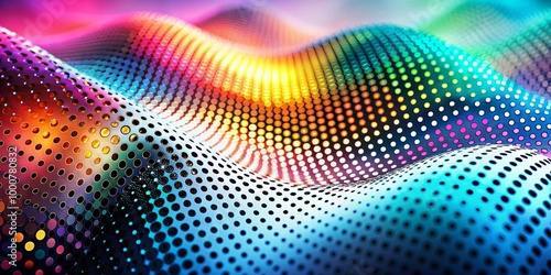 Wallpaper Mural Abstract Halftone Background Featuring Wavy Surface of Black Dots on White for Creative Designs Torontodigital.ca