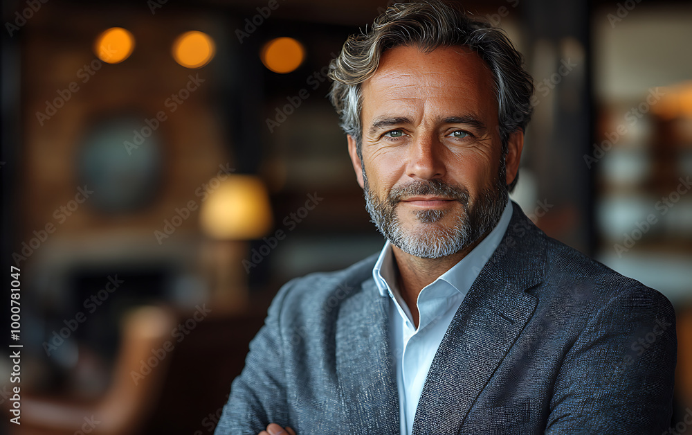 Obraz premium Confident 50-Year-Old Business Executive: Professional Office Portrait