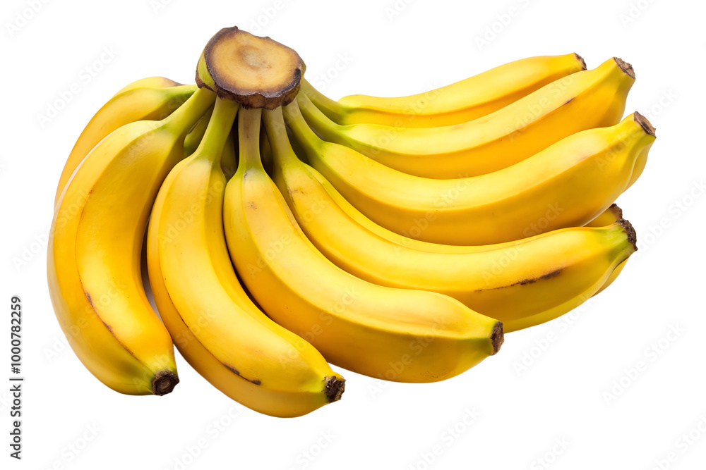 A bunch of ripe yellow bananas isolated on transparent background A bunch of ripe yellow bananas isolated on transparent background