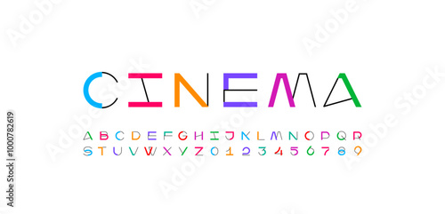 Modern font multi-colored alphabet