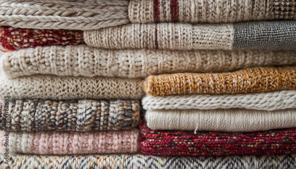 Zoomed-in textures of fabrics like knit wool, woven patterns, or intricate embroidery, creating a cozy, tactile feel Zoomed-in textures of fabrics like knit wool, woven patterns, or intricate embroidery, creating a cozy, tactile feel