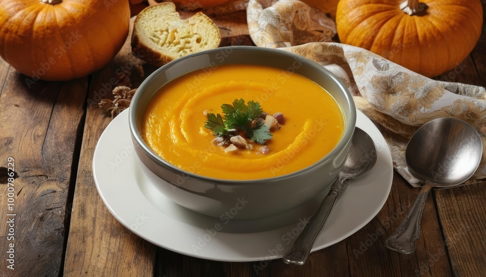 Warm up with a bowl of pumpkin soup Warm up with a bowl of pumpkin soup