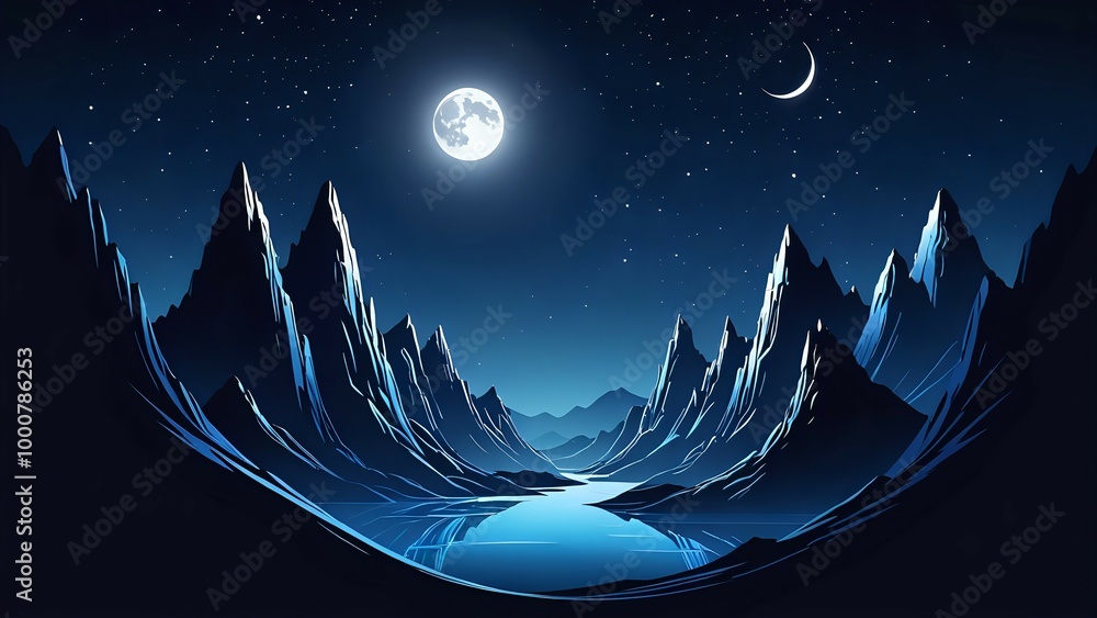 Obraz premium abstract blue wave background,car in the mountains