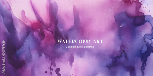 Abstract Watercolor Background with Purple and Pink Hues