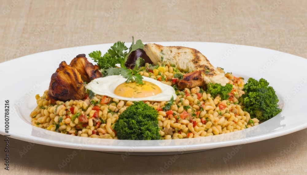 Deliciously balanced meal with grains protein and vegetables Deliciously balanced meal with grains protein and vegetables