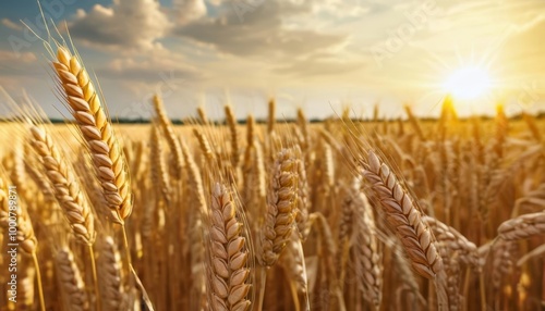  Golden Harvest A Field of Wheat at Sunrise