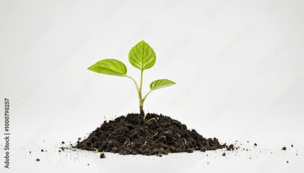 Seedling sprouting from soil symbolizing growth and new beginnings Seedling sprouting from soil symbolizing growth and new beginnings