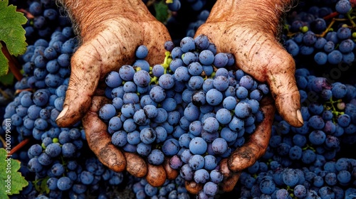 Italian Vineyard on Mount Etna, Sicily: Hand-harvested Nerello Mascalese Wine photo