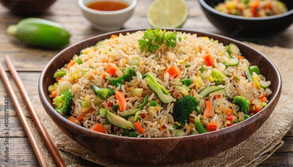 Deliciously healthy meal ready to be savored Deliciously healthy meal ready to be savored