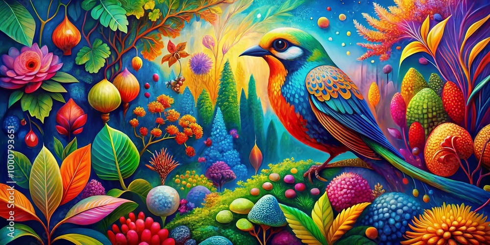 A vivid abstract artwork infused with nature's essence, showcasing lively colors and flowing organic forms that A vivid abstract artwork infused with nature's essence, showcasing lively colors and flowing organic forms that