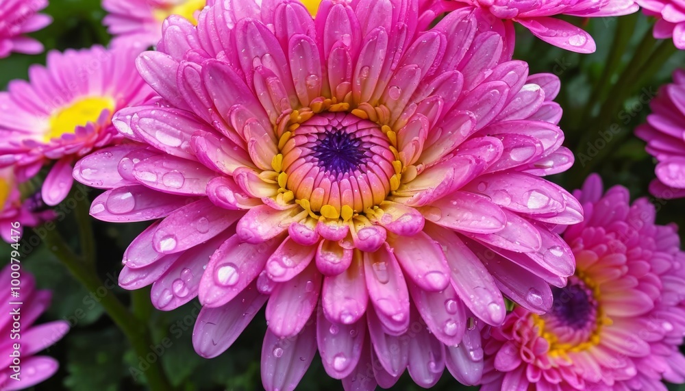 Fototapeta premium Vibrant petals dewy delight