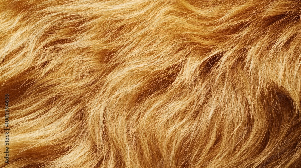 Textured golden fur with soft wavy strands Textured golden fur with soft wavy strands