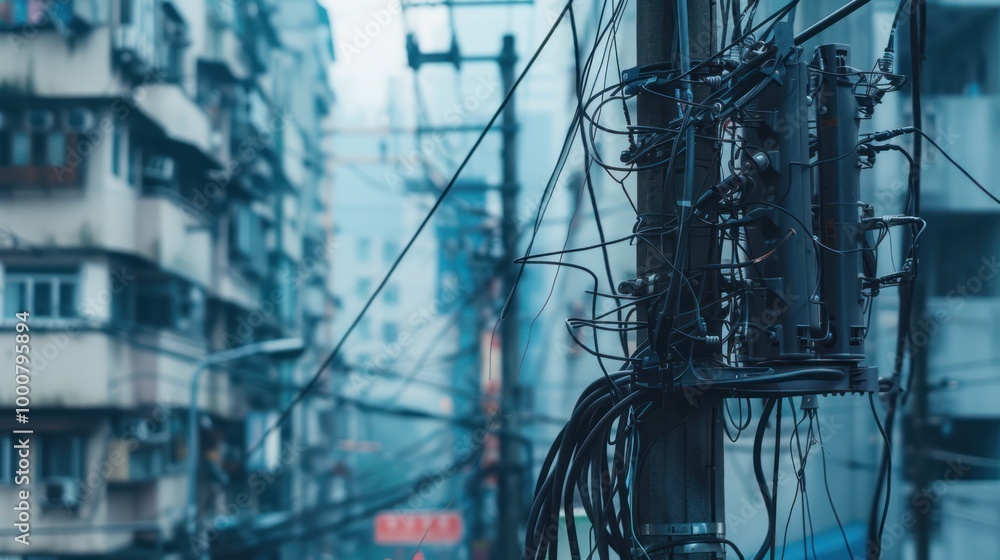 Urban Chaos: A Tangled Web of Wires in the City